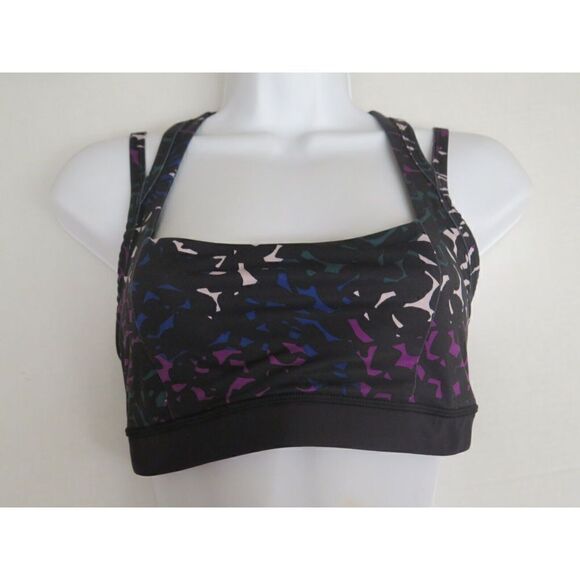 Lululemon Women’s Sz 6 Black/Multicolor Energy Sports Bra - Picture 1 of 7